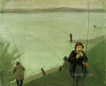 オーガスト・マッケ Painting - ライン川での釣り アウグスト・マッケ